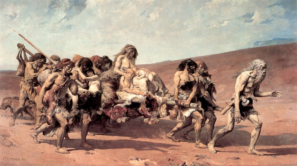 Caïn fuyant avec sa famille (1880), Fernand Cormon.